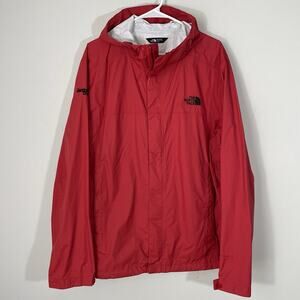 North Face DryVent Waterproof Rain Jacket Men’s Size XL Red & Black Hooded